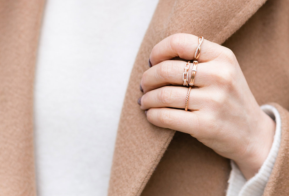 Rose Quartz Ring, 14k Gold Plated .925 Sterling Silver Diamond CZ Halo –  KesleyBoutique