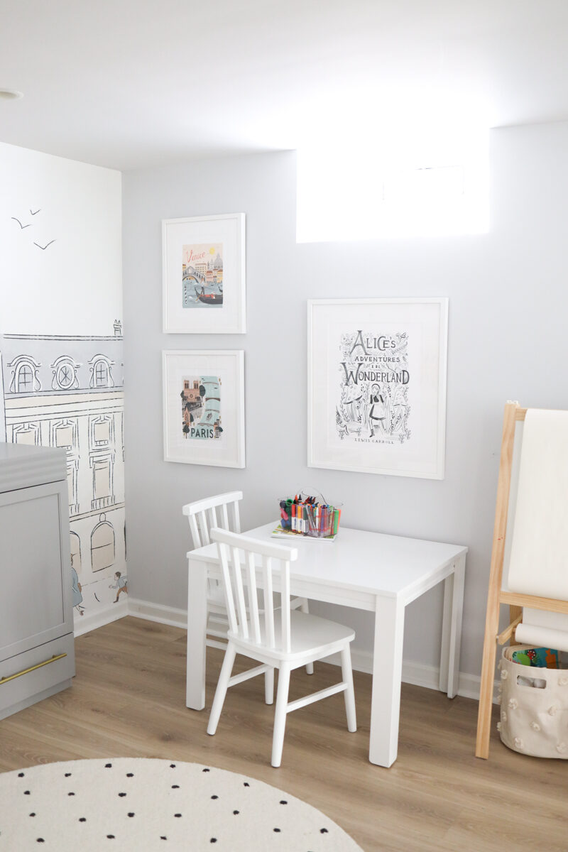 Kids Art Table and Wall Storage