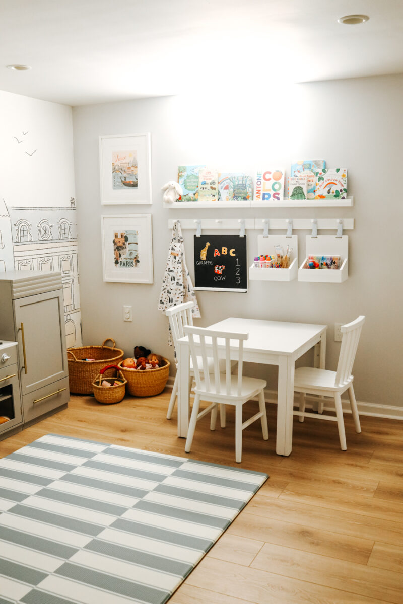 Kids Art Table and Wall Storage