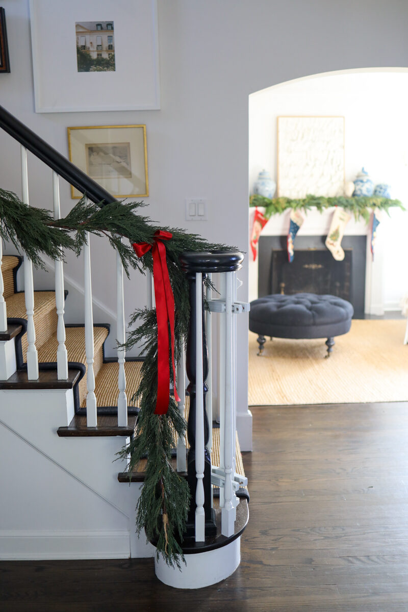 garland on stairs