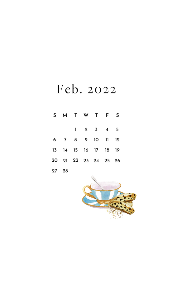 Free February Calendar Mobile Background