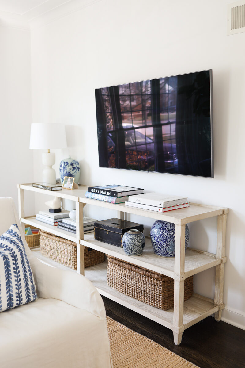 How to Style a Console Table Under a TV - Danielle Moss