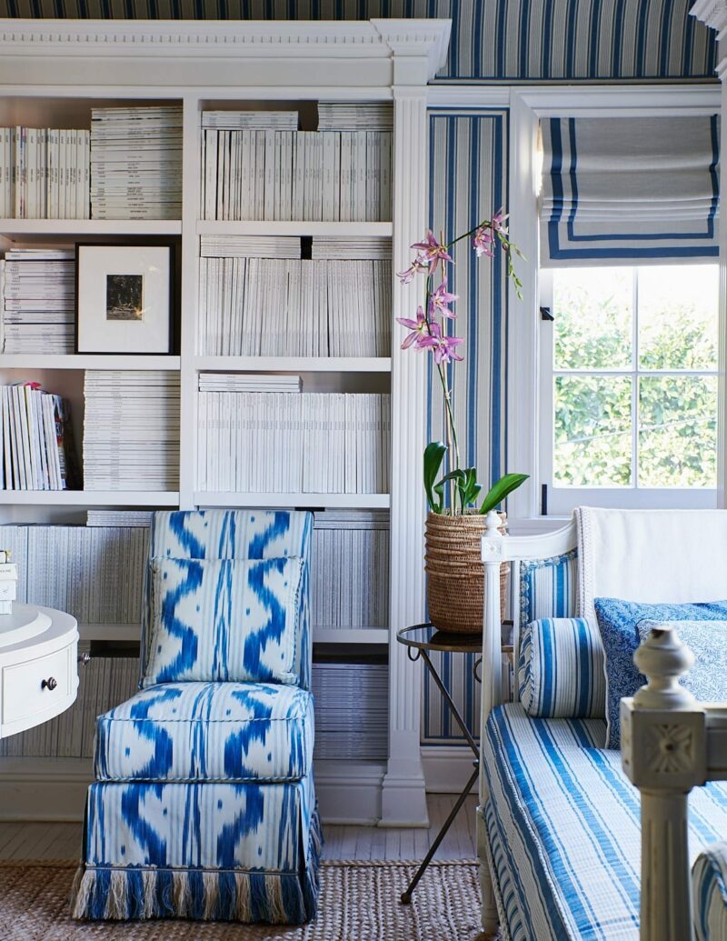 Blue and White home interior